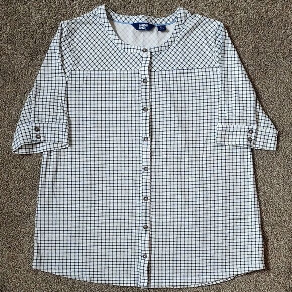 Lands' End Women's Size Medium (10-12) Button Down Casual‎ Top - Picture 1 of 9